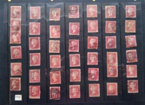 GB a good selection of pre plate mark reds, including embossed half penny, three half penny and 2d