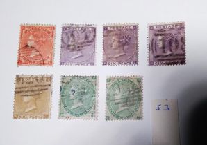 An 1862 selection of used 4d to 1s good postmarks, cat over £2,500