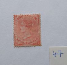 An 1862 4d pale red, with hair line, unused, some gum, cat £2,100