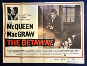 The Getaway, 1972, UK Quad film poster, size 40 x 30 inches Folded