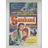 Saraband, 1948, US One Sheet film poster, 68.6 x 104.0 cm Folded, some tears on edges at creases,