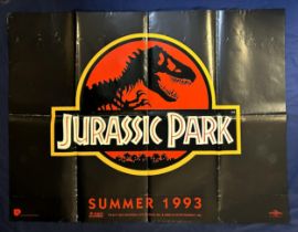 Jurassic Park, 1993, UK Quad film poster, size 40 x 30 inches Folded