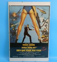 A French James Bond film Poster, For Your Eyes Only, (1981), 53 x 28 cm, framed