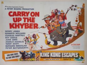 Carry On Up The Khyber/King Kong Escapes, 1967, UK Quad (Double Bill) film poster, 76.2 x 101.6 cm