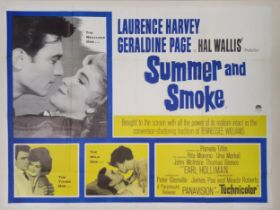 Summer And Smoke, 1961, UK Quad film poster, 76.2 x 101.6 cm Folded, some wear on creases, see image