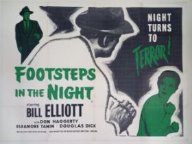 Footsteps In The Night, 1957, UK Quad film poster, 76.2 x 101.6 cm Folded, some wear on centre