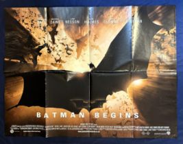 Batman Begins, 2005, UK Quad film poster, size 40 x 30 inches Folded