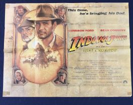 Indiana Jones and the Last Crusade, 1989, UK Quad film poster, 39.9 x 30 inches Folded