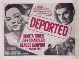 Deported, 1950, UK Quad film poster, 76.2 x 101.6 cm Folded, some tears on edges, see image