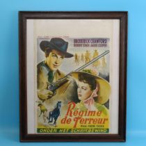 A Belgium film poster, The Men of Texas, (1942) 54 x 36 cm, framed