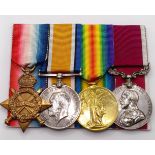 A group of four medals, awarded to 21355 Spr G H Crouch RE, comprising a 1914-15 Star Trio and a