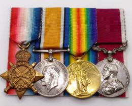 A group of four medals, awarded to 21355 Spr G H Crouch RE, comprising a 1914-15 Star Trio and a