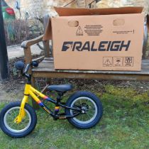 A Raleigh Team Banana balance bike Part of new old stock from a toy shop, retail £115.00