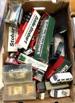 Assorted Eddie Stobart liveried trucks, cars and other items (box)