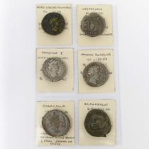 A Faustina 1st (134-161) silver Denarius, and five other Denarius