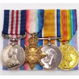 A group of four medals, awarded to 113201 Sjt R E Hunter No 4 Spec Coy RE, comprising a Military