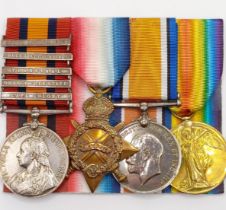 A group of four medals, awarded to 3783 Sgt A Poulter 1st KDG, comprising a Queen's South Africa