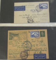 Germany - Zeppelin flights, three cards to the USA franked 2m blue (one faulty) with appropriate