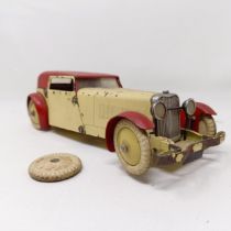 A Meccano constructor wind up toy car Worn - see images