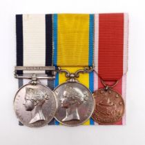 A group of three medals, awarded to William Muncey, comprising a Naval General Service Medal, with