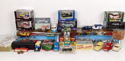 A Matchbox VW Camper No 34, No 29, and assorted other model cars and other toys (box)