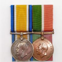 A pair of medals, awarded to Horace E Iredale, comprising a British War Medal, and a Mercantile