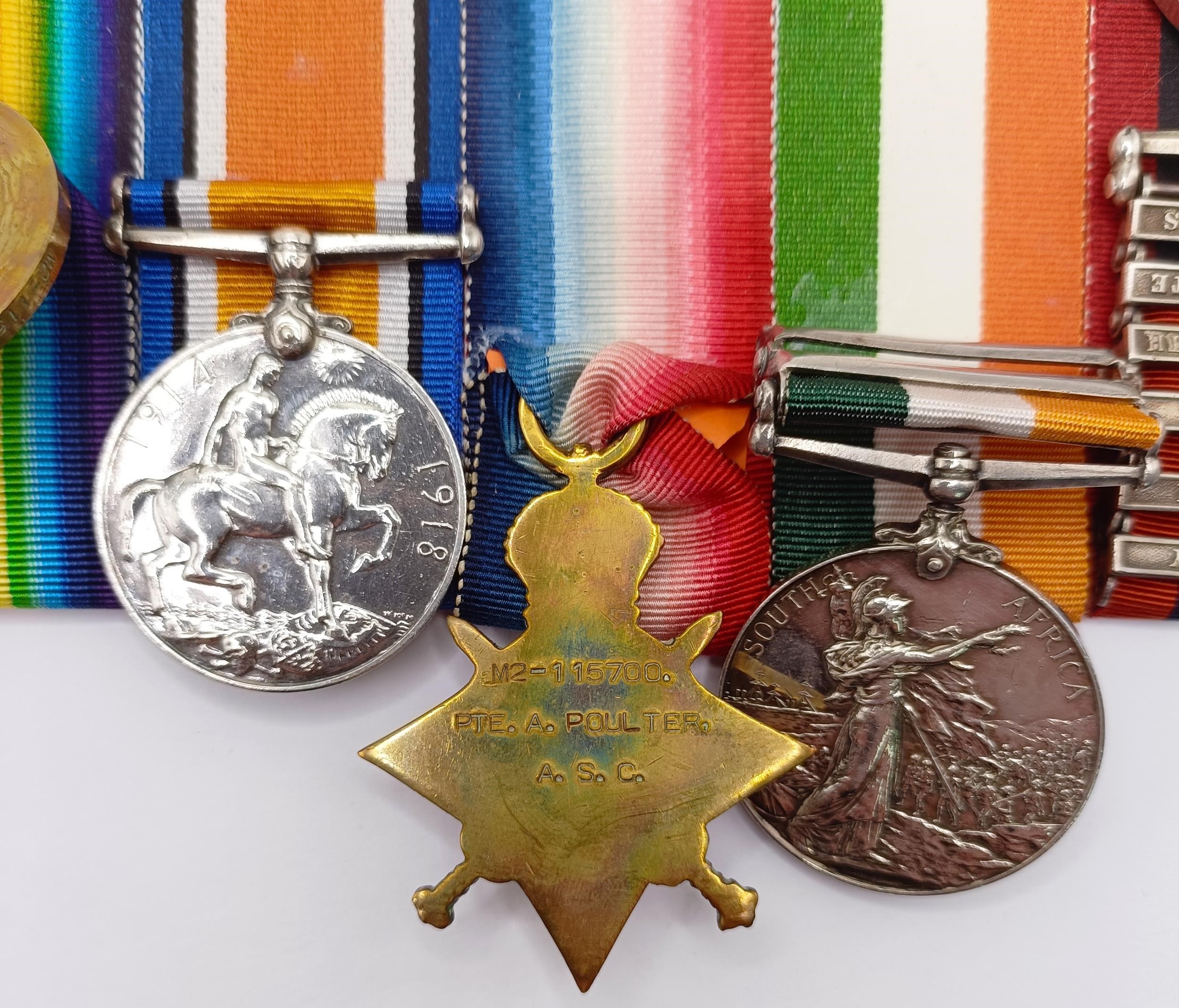 A group of five medals, awarded to 4024 Pte A Poulter 1st Royal Dragoons, comprising a Queen's South - Image 2 of 13