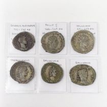 A Salonima (254-268) silver Denarius, and five other Denarius