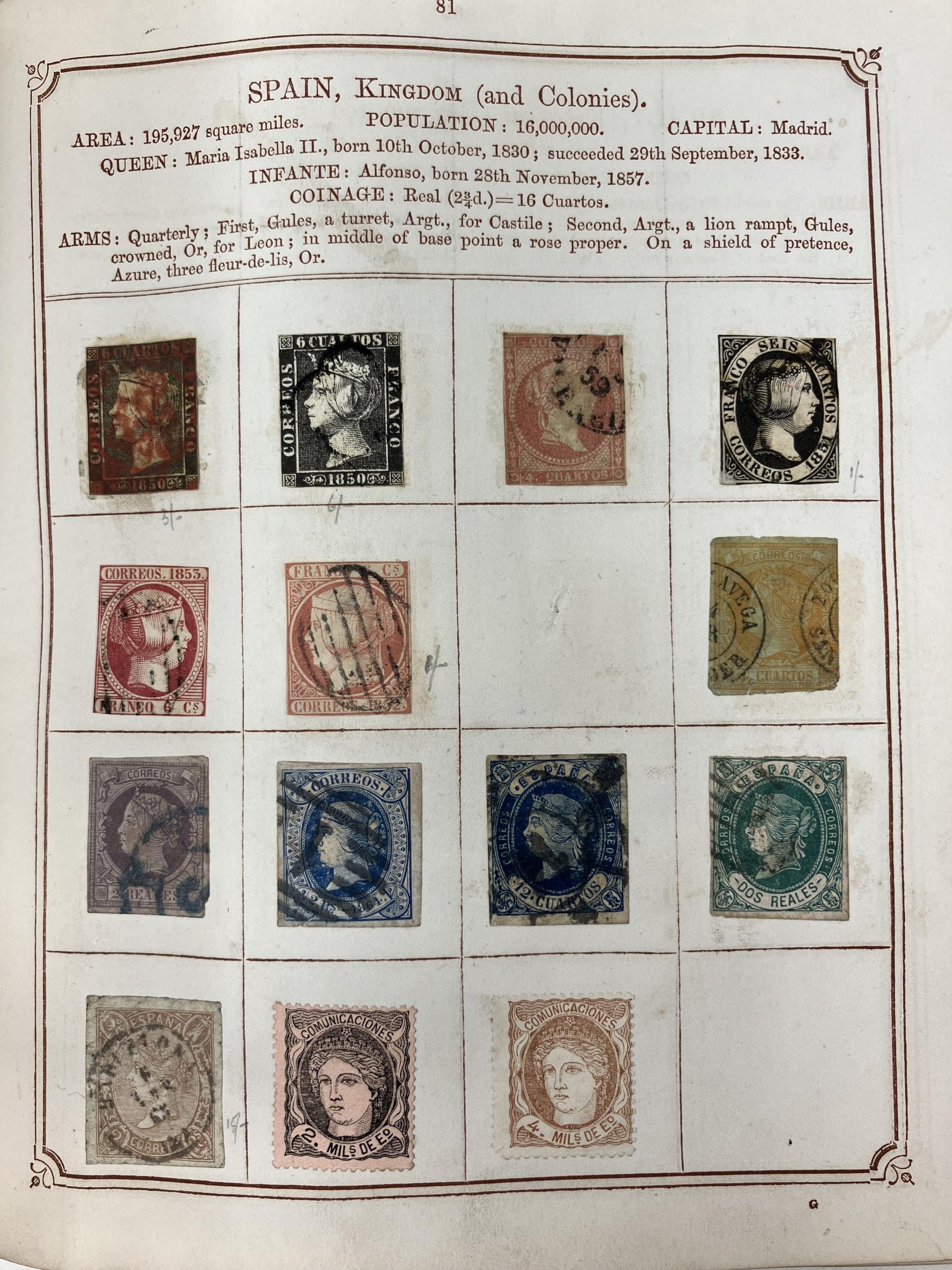 An Oppen's postage stamp album, of world stamps, predominately 19th century - Image 4 of 7