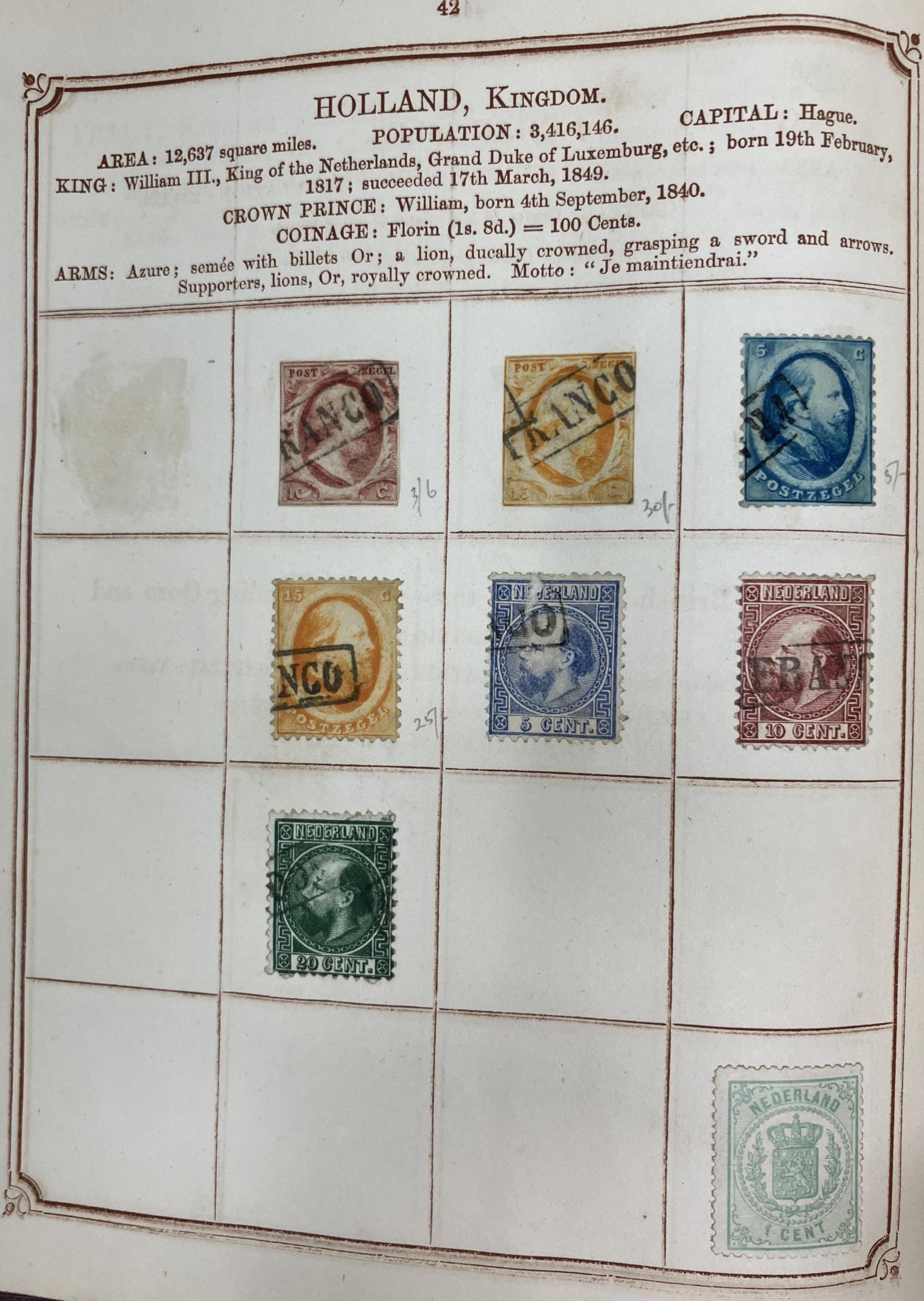 An Oppen's postage stamp album, of world stamps, predominately 19th century - Image 2 of 7