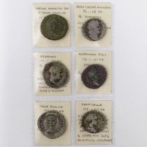A Julia Domna (193-211) silver Denarius, and five other Denarius