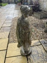 A composite stone garden figure of a lady, 100 cm high