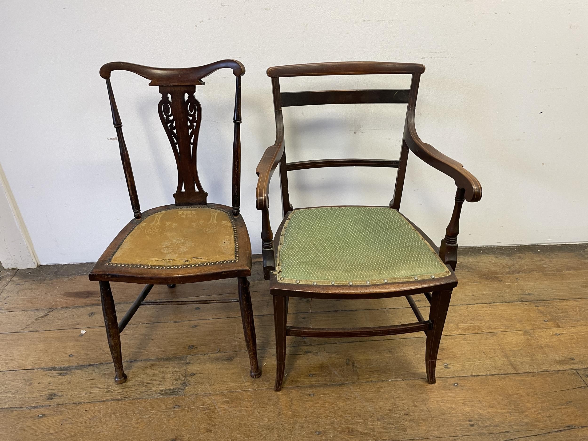 A bookcase, a side table, three mirrors, a drop leaf table, a nursing chair, two cast metal - Image 9 of 13