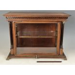 A 19th century walnut table top display cabinet, 39 cm wide