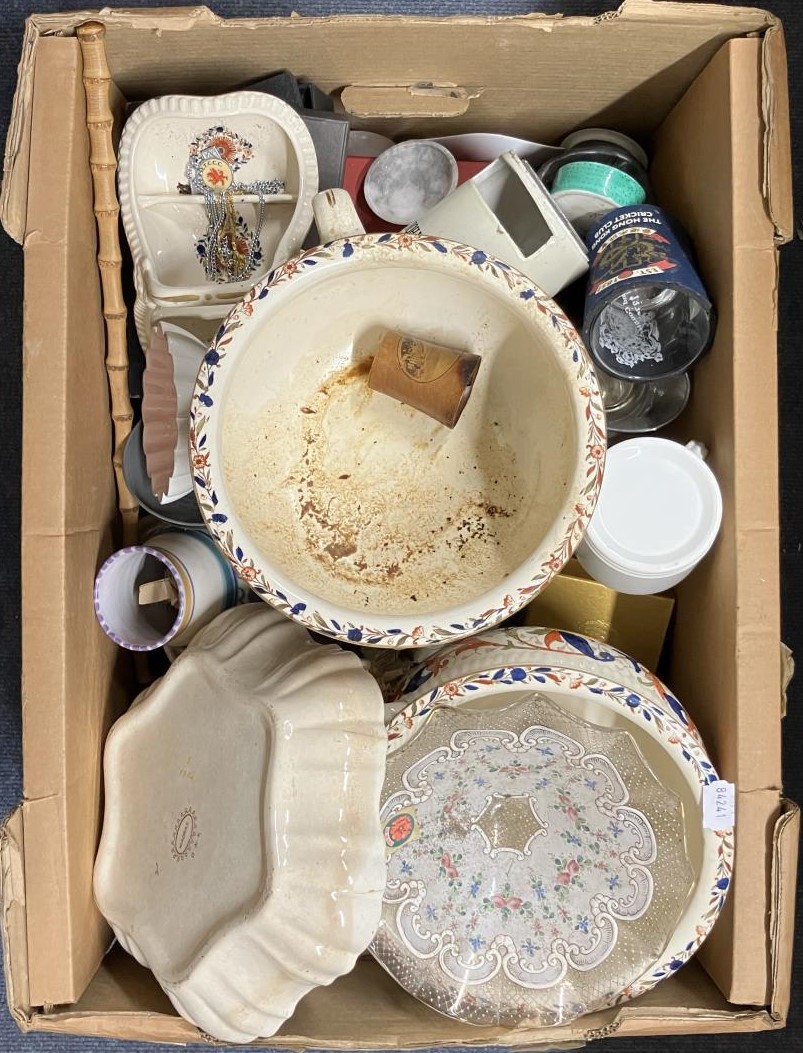 A blue and white meat plate, a part tea set, and assorted other ceramics (3 boxes) - Bild 5 aus 6