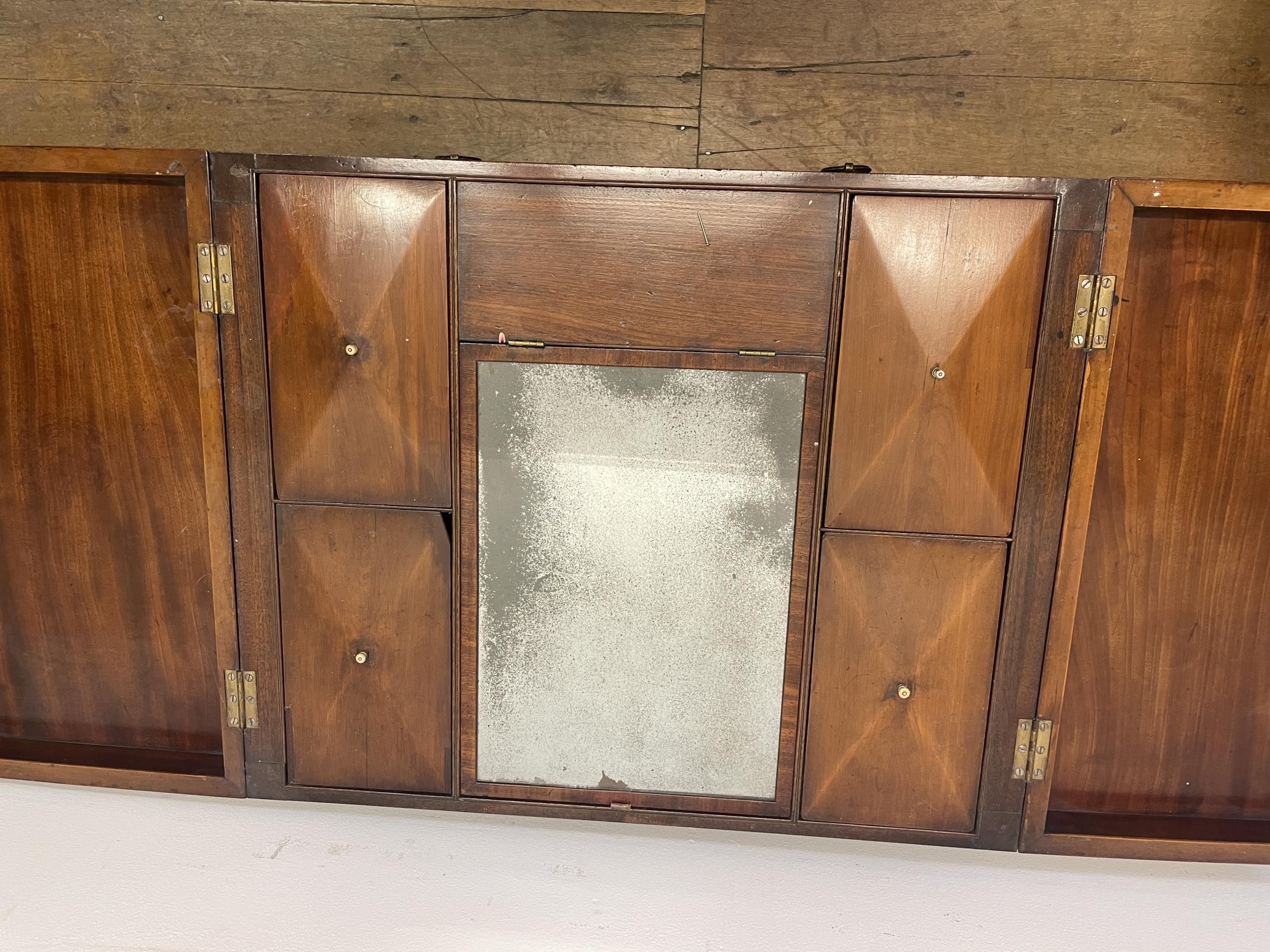 A 19th century mahogany enclosed dressing table, the folding top to reveal an adjustable mirror, and - Image 4 of 5