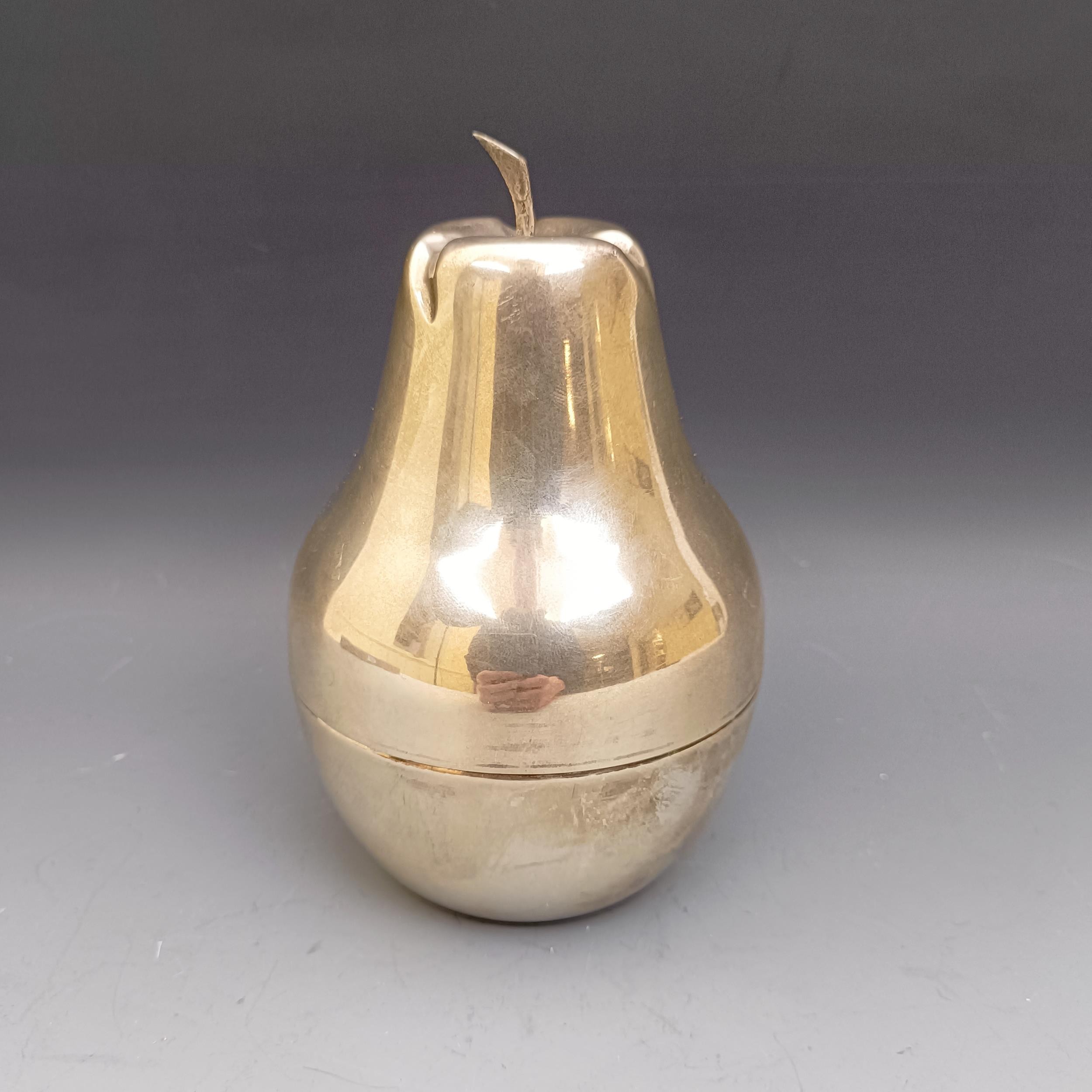 Continental silver coloured metal tea caddy, in the form of a pear, 225 g - Image 4 of 6