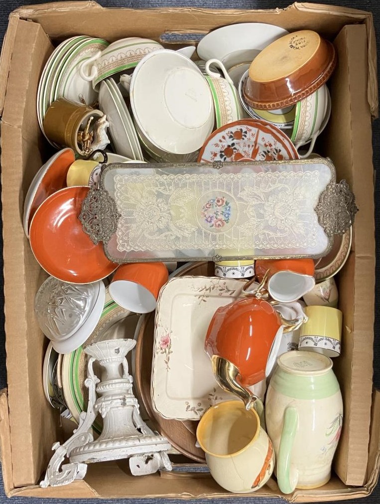 A blue and white meat plate, a part tea set, and assorted other ceramics (3 boxes) - Bild 6 aus 6