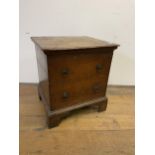 An oak commode, front with two faux drawers, 46 cm wide