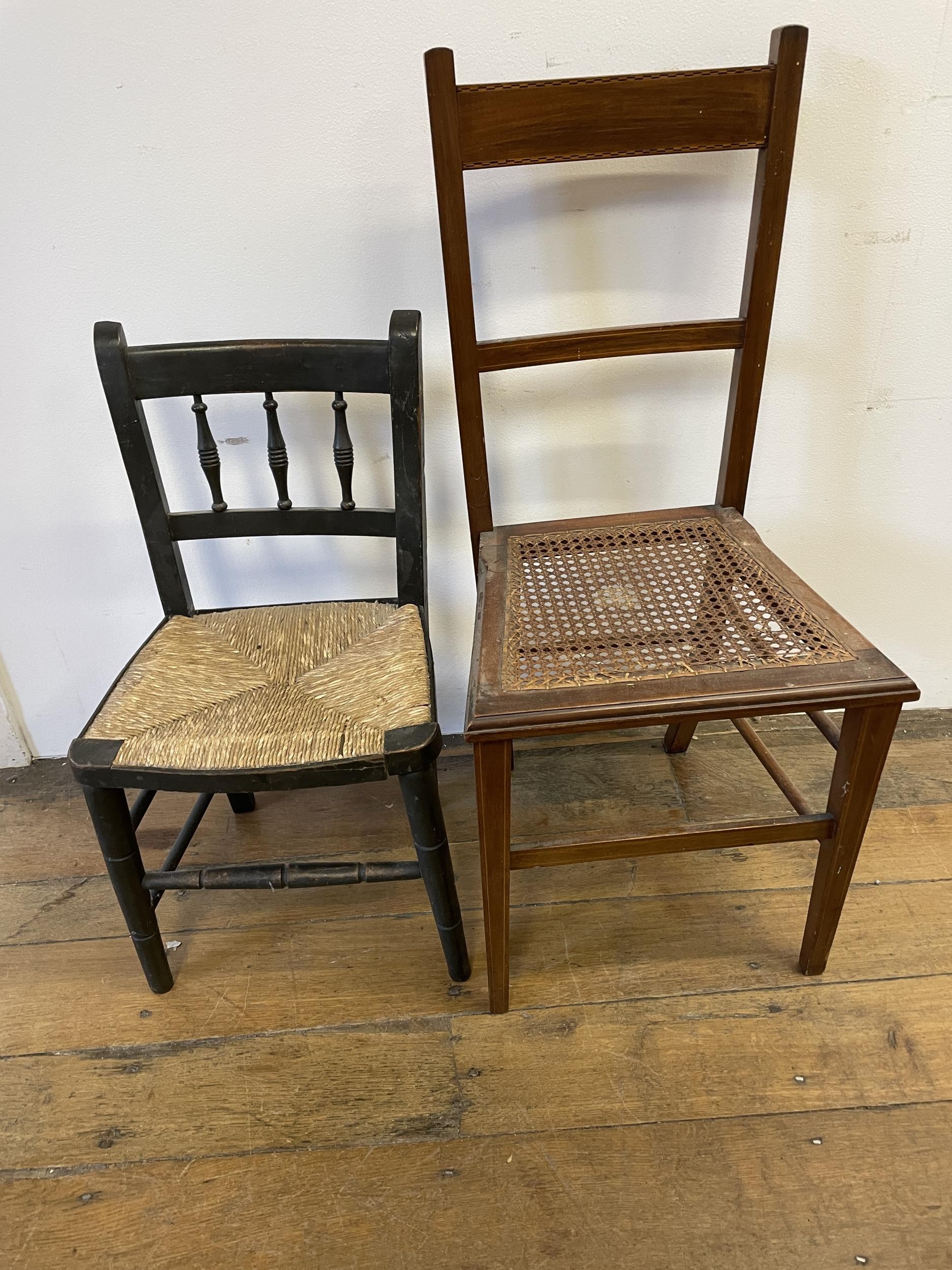 A bookcase, a side table, three mirrors, a drop leaf table, a nursing chair, two cast metal - Image 8 of 13