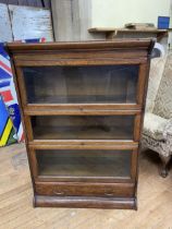 A Globe Wernicke type oak three section bookcase