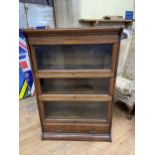 A Globe Wernicke type oak three section bookcase