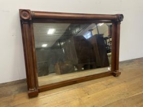 A mahogany framed wall mirror, 73 x 110 cm