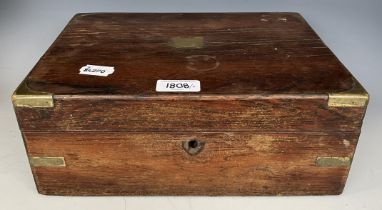 A mahogany tea caddy, 24 cm wide, two boxes, and a brass lamp