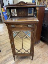 A late 19th early/20th century rosewood music cabinet, 61 cm wide