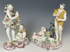 A porcelain figure, of Bacchus, possibly Derby, 18 cm high, and another porcelain figure, 18 cm high