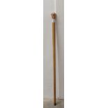 A walking stick, with a 9ct gold mount, 92 cm