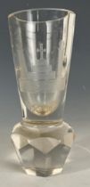 A Masonic toasting glass, 14 cm high