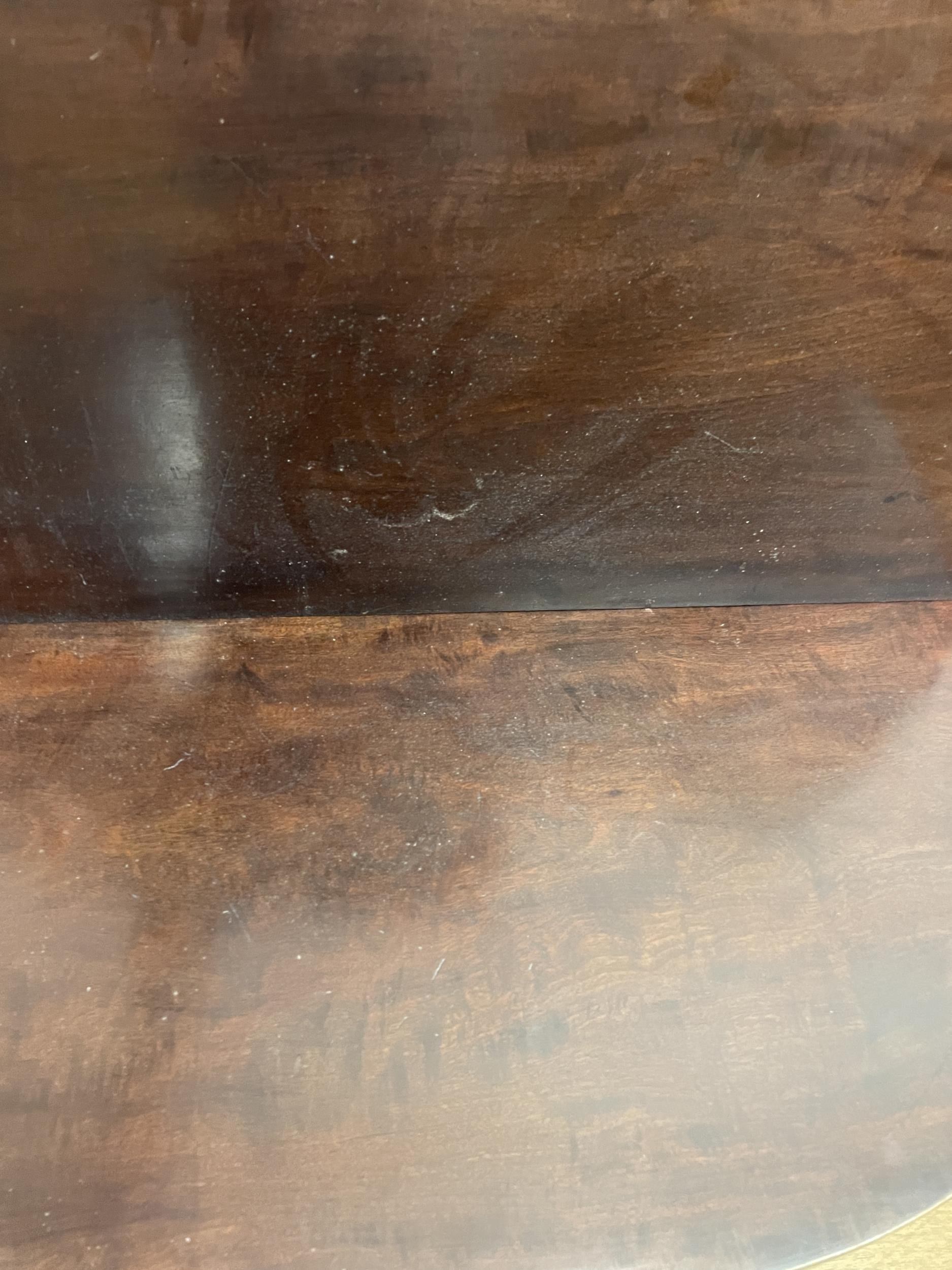 A mahogany demi-lune folding card table, 92 cm wide - Image 3 of 3