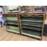 A pair of mahogany bookcases, with adjustable shelves, 123 cm high x 114 cm wide